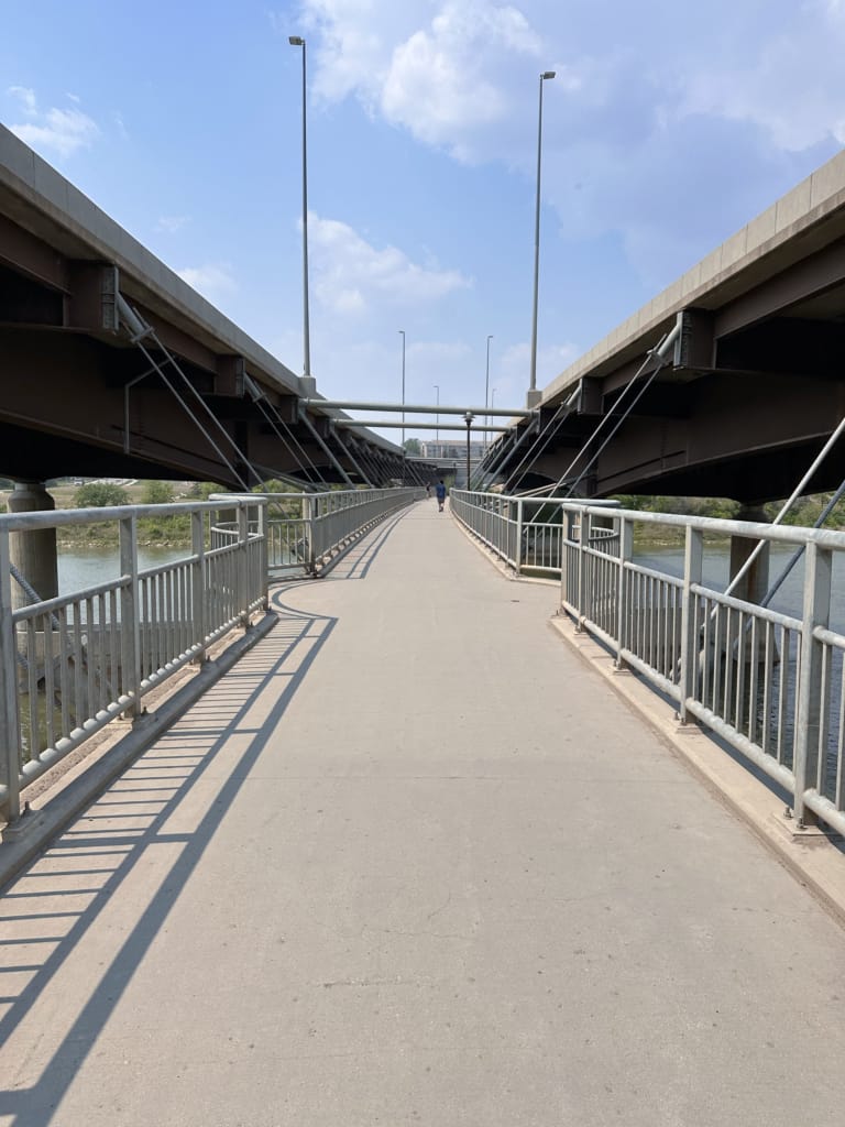 The under bridge bike lane on the Gordie Howe Bridge in Saskatoon