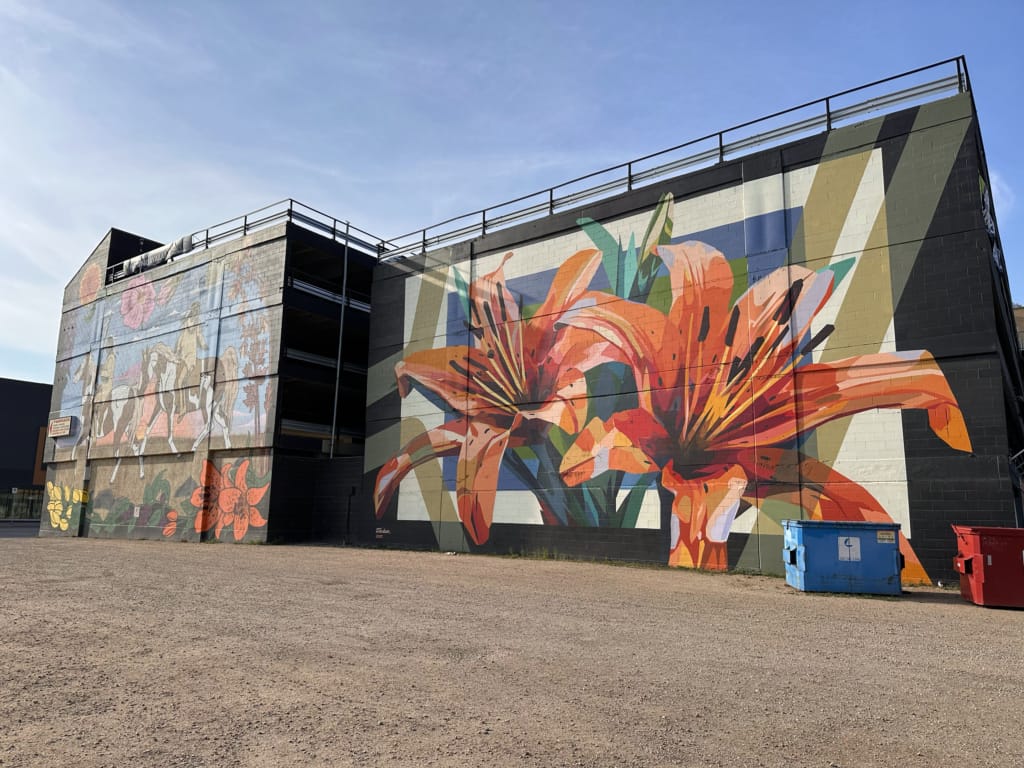 Prairie lily mural in Saskatoon