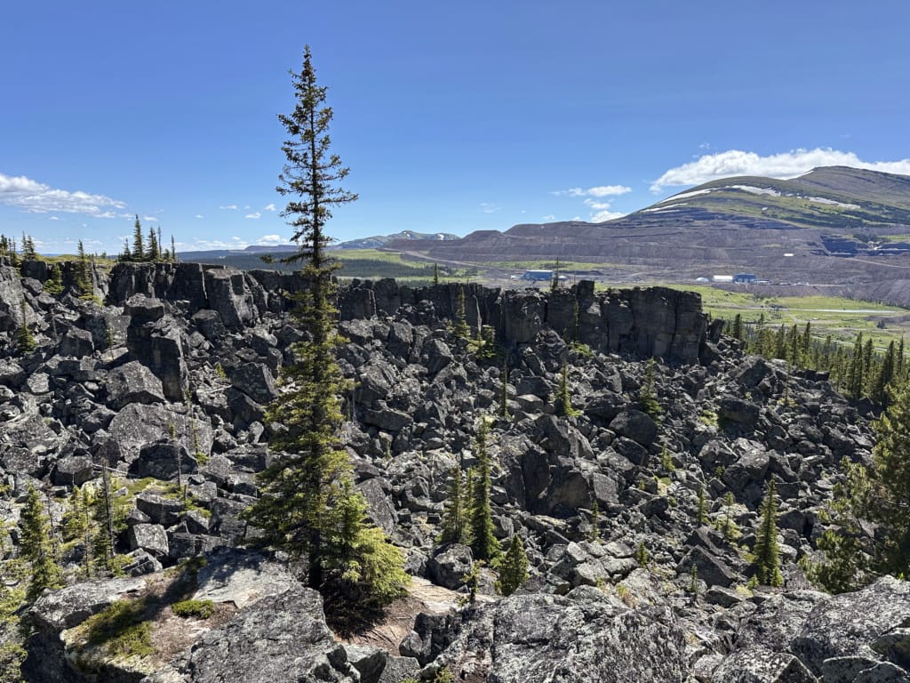 The jumble of rocks at the Boulder Gardens geosite near Tumbler Ridge