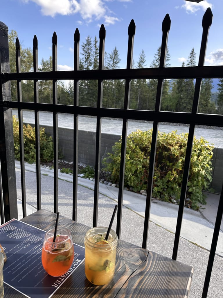 Drinks on the patio at the Rockwater Grill and Bar in Golden. 
