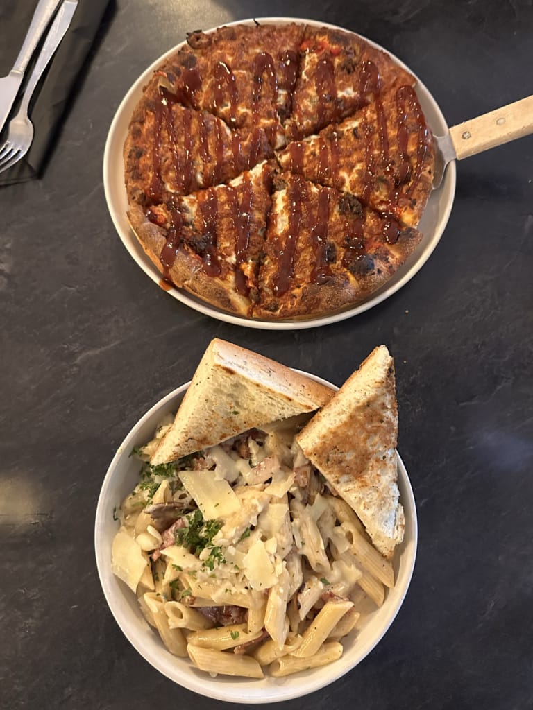 Pizza and pasta at Turning Point Restaurant in Golden