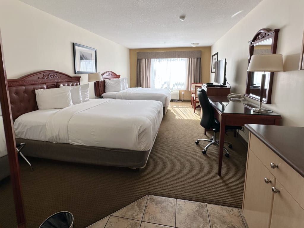 A hotel room at the Trend Mountain Hotel in Tumbler Ridge